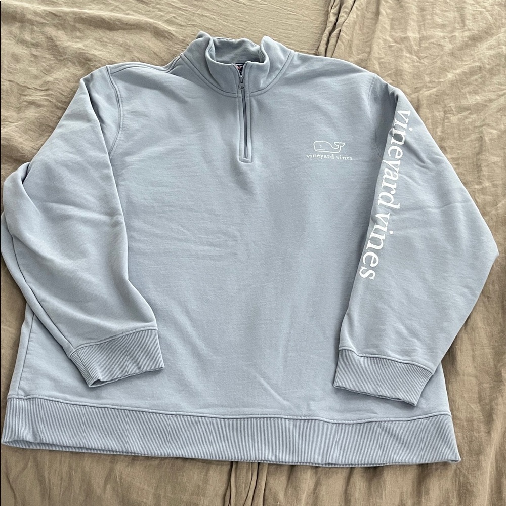 Vineyard Vines Sky Blue Zip-Up Sweater